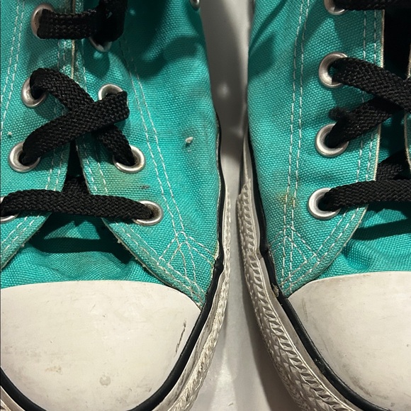 Converse Turquoise High-Tops with Black Accents - Picture 5 of 6